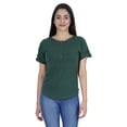 thumbnail image 1 of Inkmeso Solid Roll-Up Sleeve Tops For Women Round Hem Tshirt Summer Everyday Tee, 1 of 1