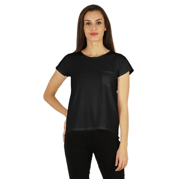 Inkmeso Solid Short Sleeve Basic T-Shirt For Womens Patch Pocket Casual Summer Basic Top