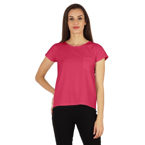 Inkmeso Solid Short Sleeve Basic T-Shirt For Womens Patch Pocket Casual Summer Basic Top