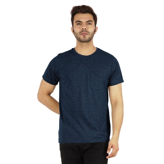 Inkmeso Solid Short Sleeve Crewneck T-ShirtForMens Lightweight EverydayShirtsW/ Patch Pocket
