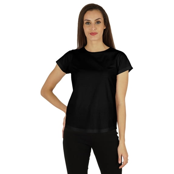 Inkmeso Solid Short Sleeve T-Shirt For Womens Casual Regular Fit Basic Soft T-shirts