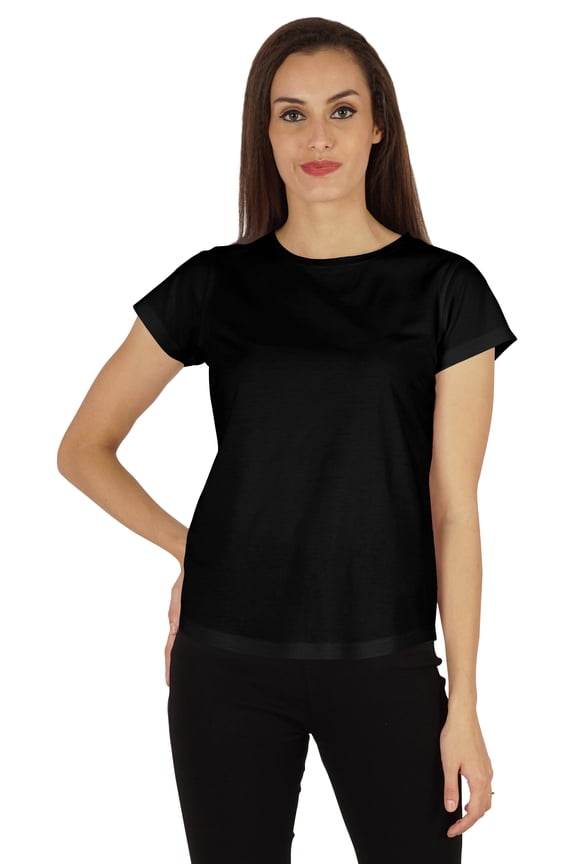 Solid Short Sleeve T-Shirt For Womens Casual Regular Fit Basic Soft T-shirts