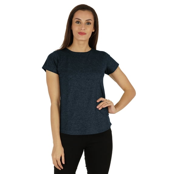 Inkmeso Solid Short Sleeve T-Shirt For Womens Casual Regular Fit Basic Soft T-shirts