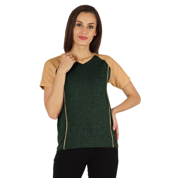 Inkmeso Solid Short Sleeve T-Shirt For Womens Sporty Casual Solid Basic Workout Shirts