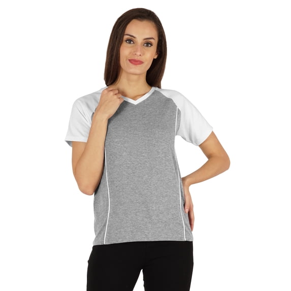 Inkmeso Solid Short Sleeve T-Shirt For Womens Sporty Casual Solid Basic Workout Shirts