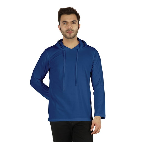 Inkmeso Solid Winter Hooded Sweatshirt For Mens Long Sleeve Drawstring Pullover Hoodie