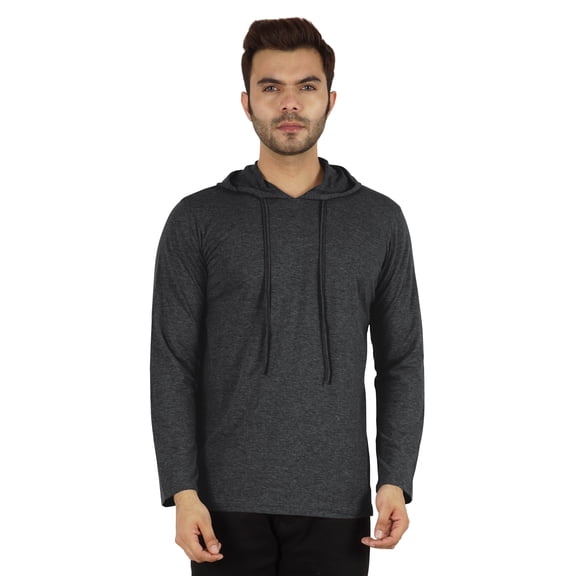 Inkmeso Solid Winter Hooded Sweatshirt For Mens Long Sleeve Drawstring Pullover Hoodie