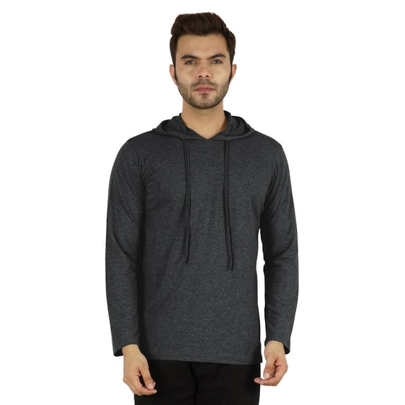 Inkmeso Solid Winter Hooded Sweatshirt For Mens Long Sleeve Drawstring Pullover Hoodie