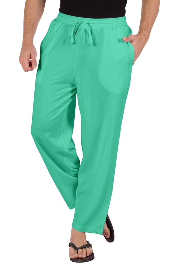 Solid Casual Bottom For Men's Lightweight Cotton Track Pants For Sleep/Workout Pajamas
