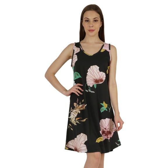 Inkmeso Summer Midi Dress For Women Casual Summer U-Neck Regular Fit Short Shift Dress