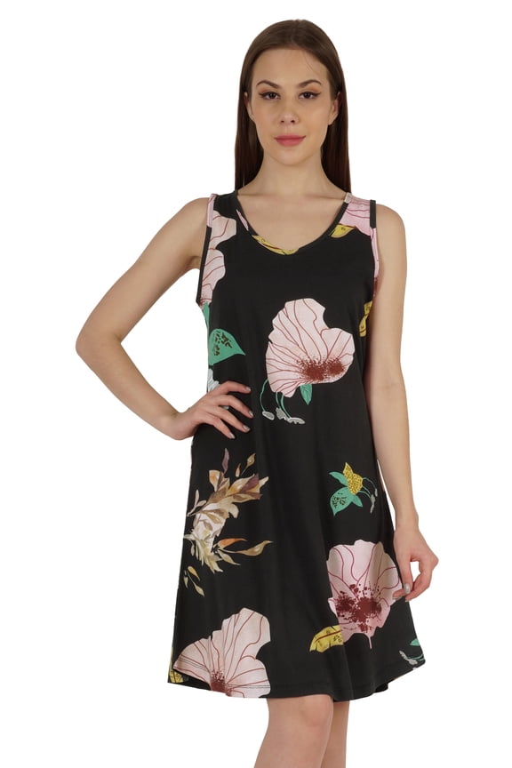 Summer Midi Dress For Women Casual Summer U-Neck Regular Fit Short Shift Dress