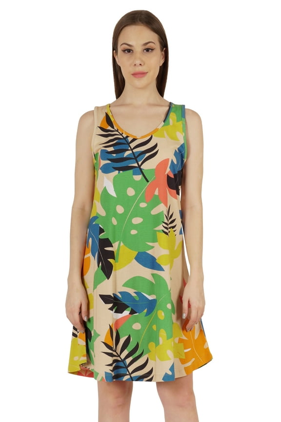 Summer Midi&nbsp;Dress&nbsp;For Women Casual Summer U-Neck Regular Fit Short Shift&nbsp;Dress