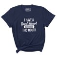 thumbnail image 1 of Inkmeso Tee Shirts For Women I Have A Good Heart But Bless This Mouth Graphic Funny Tshirt, 1 of 7