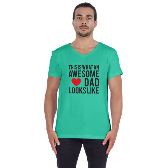 Inkmeso This Is What An Awesome Dad Looks Like Quotes Tshirt For Men Cotton Jersey Novelty Humor Tee Shirt