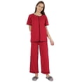 thumbnail image 1 of Inkmeso Top Pajama Set Women Solid Sleepwear Pj Loungewear 2 Piece Set Nightwear, 1 of 7
