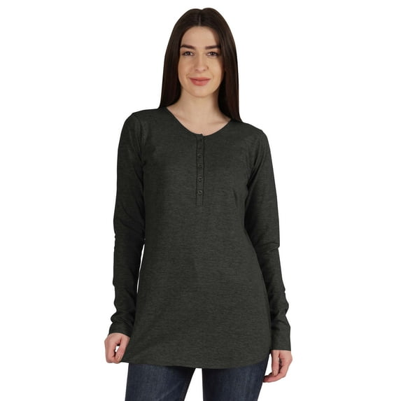 Inkmeso Tshirt With Buttons Jersey Tee Long Sleeve Top For Women
