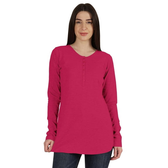 Inkmeso Tshirt With Buttons Jersey Tee Long Sleeve Top For Women