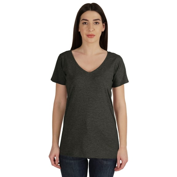 Inkmeso V Neck Basic Tee Classic fit short sleeves Tshirt For Women Summer Cotton Tops XS,3XL