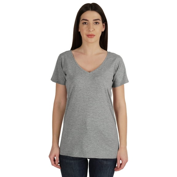 Inkmeso V Neck Basic Tee Classic fit short sleeves Tshirt For Women Summer Cotton Tops XS,3XL