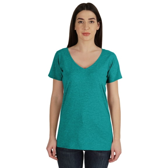 Inkmeso V Neck Basic Tee Classic fit short sleeves Tshirt For Women Summer Cotton Tops XS,3XL
