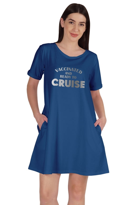 Vacinated And Ready to Cruise T-Shirt Casual Scoop Neck Tunic With Pocket