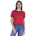 thumbnail image 1 of Inkmeso WoMen's Solid Crop Top Short Sleeve Tshirt Round Neck Summer Tee Shirt, 1 of 7