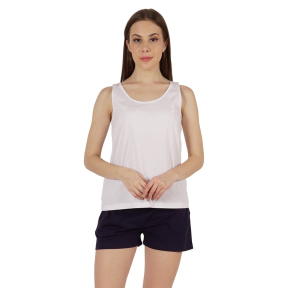 Inkmeso WoMen's Solid Tank Top W/ Shorts Nightwear Set Sleeveless Sexy Loungewear