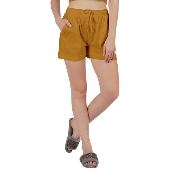 Inkmeso Women Casual Solid Color Shorts W/ Elastic Waist Summer Wear Everyday Shorts