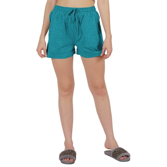 Inkmeso Women Casual Solid Color Shorts W/ Elastic Waist Summer Wear Everyday Shorts