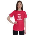 thumbnail image 1 of Inkmeso Women Quote Top I'm Not With Stupid Anymore Graphic Print Tee T-Shirt, 1 of 9