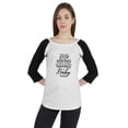 thumbnail image 1 of Inkmeso Women Raglan 3/4 sleeves Tshirt&nbsp;You Can Stop Asking When We're Having A Baby Now Pregnancy News Graphic Top, 1 of 9