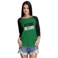 thumbnail image 1 of Inkmeso Women Raglan 3/4th Sleeve Tshirt&nbsp;Happy Motivational&nbsp;Quote Nothing Graphic Jersey Top, 1 of 9
