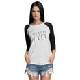 thumbnail image 1 of Inkmeso Women Raglan Full Sleeves Tshirt&nbsp;Advice&nbsp;Quote Dreaming Is Free Graphic Jersey Top, 1 of 9