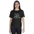thumbnail image 1 of Inkmeso Women T-shirt "I'm Not A Witch I'm Your Wife" Graphic Witchy Marriage Short Sleeves Jersey Shirt, 1 of 9