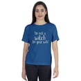 thumbnail image 1 of Inkmeso Women T-shirt "I'm Not A Witch I'm Your Wife" Graphic Witchy Marriage Short Sleeves Jersey Shirt, 1 of 9