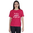 thumbnail image 1 of Inkmeso Women T-shirt "I'm Not A Witch I'm Your Wife" Graphic Witchy Marriage Short Sleeves Jersey Shirt, 1 of 9
