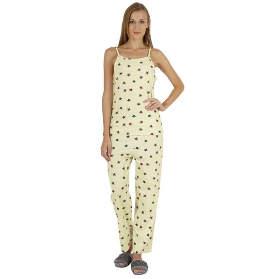 Inkmeso Women Sexy Nightwear Pj set with adjustable Spaghetti strap Sleepwear Pajama Set