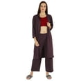 thumbnail image 1 of Inkmeso Womens 3 Pcs Nightwear Set Crop Tank Top Loose Pants & Front Open Shrug Sleepwear, 1 of 7