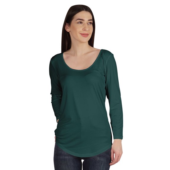 Inkmeso Womens Basic U-neck T-shirt Full Sleeve Summer Long Tee Workout Top