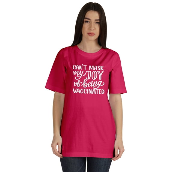 Inkmeso Can't Mask My Joy Of Being Vaccinated Pro Vaccine Womens T-shirt Tops