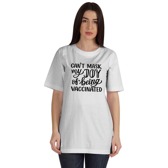 Inkmeso Womens Can't Mask My Joy Of Being Vaccinated Funny Pro-Vaccine Tshirt