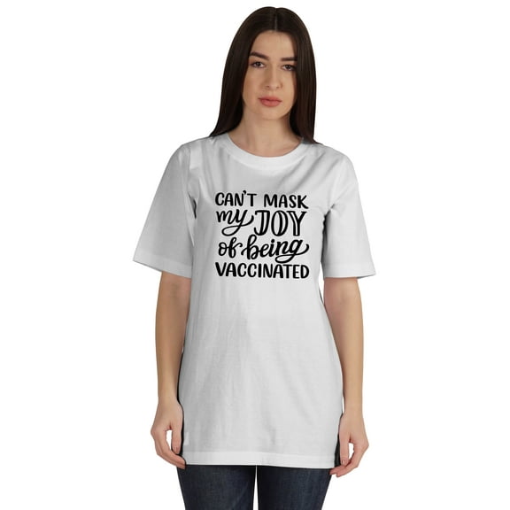 Inkmeso Womens Can't Mask My Joy Of Being Vaccinated Funny Pro-Vaccine Tshirt