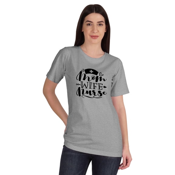 Inkmeso Womens Crew Neck Mom Wife Nurse T-shirt Tops Regular Fit Cotton Tee