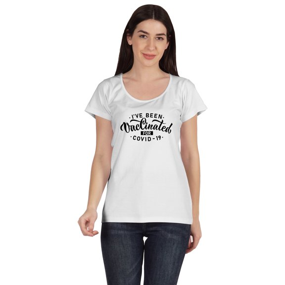 Inkmeso Womens I've Been Vaccinated Pro-Vaccine Crew Neck T-shirt
