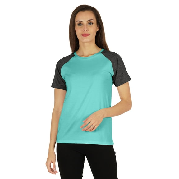 Inkmeso Womens Raglan Short Sleeve T-Shirt Regular Fit Casual Solid Basic Tee T-Shirts