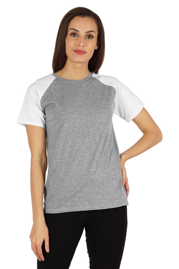 Womens Raglan Short Sleeve T-Shirt Regular Fit Casual Solid Basic Tee T-Shirts