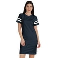 thumbnail image 1 of Inkmeso Womens Round Neck Sporty Tshirt Dress Striped Short Sleeve Summer Casual Tee- XS-2XL, 1 of 8