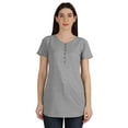 thumbnail image 1 of Inkmeso Womens Short Sleeve Button Tunic Top Cotton Tee Long Length Tshirt For Leggings, 1 of 8