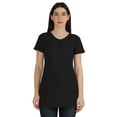 thumbnail image 1 of Inkmeso Womens Short Sleeve Button Tunic Top Cotton Tee Long Length Tshirt For Leggings, 1 of 8