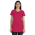 thumbnail image 1 of Inkmeso Womens Short Sleeve Button Tunic Top Cotton Tee Long Length Tshirt For Leggings, 1 of 8